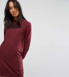 Платье-джемпер в стиле оверсайз с логотипом и карманами Fila Tall - Красный