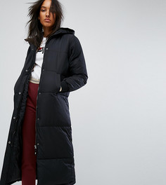 Дутое пальто с капюшоном и логотипом Fila Tall - Черный