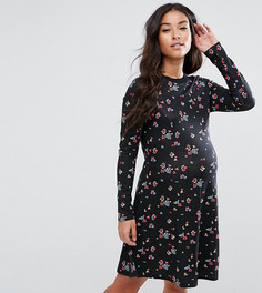 Короткое приталенное платье с цветочным принтом ASOS Maternity - Мульти