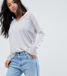 Льняной лонгслив ASOS PETITE - Серый