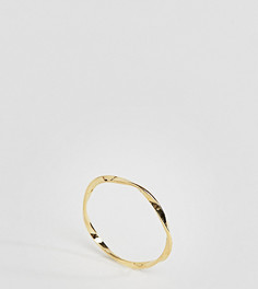 Тонкое витое кольцо из позолоченного серебра ASOS - Золотой