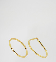 2 фигурных кольца из позолоченного серебра ASOS - Золотой