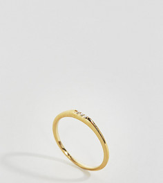 Позолоченное серебряное кольцо с камнями ASOS - Золотой
