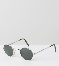 Круглые солнцезащитные очки в серебристой металлической оправе Reclaimed Vintage - Серебряный