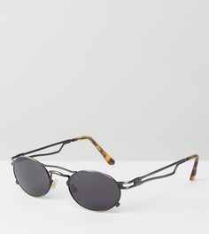 Черные солнцезащитные очки в круглой металлической оправе Reclaimed Vintage - Черный