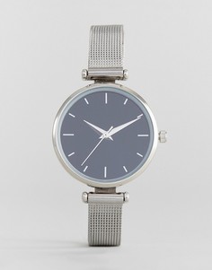 Серебристые часы с сетчатым браслетом ASOS - Серебряный