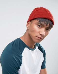 Красная шапка-бини в рубчик ASOS - Красный