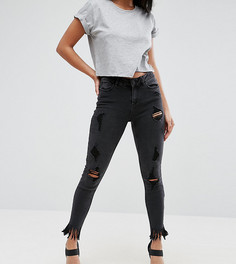 Джинсы скинни с рваными коленями New Look Petite - Черный