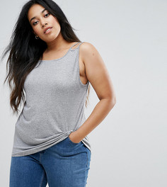 Свободный топ на двойных бретельках ASOS CURVE - Серый