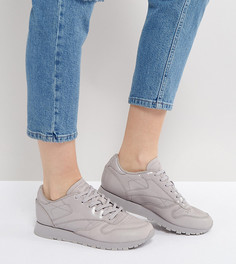 Серые кожаные классические кроссовки Reebok Pellegrine - Серый