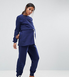 Джоггеры на шнурке ASOS Maternity LOUNGE - Темно-синий