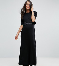 Двухслойное платье макси ASOS Maternity TALL NURSING - Черный
