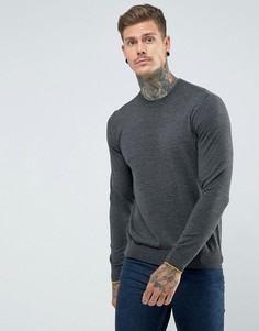 Темно-серый джемпер из мериносовой шерсти с круглым вырезом PS by Paul Smith - Серый