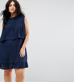 Ярусное платье с оборками Rage Plus - Темно-синий