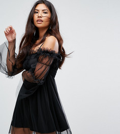 Платье из тюля с открытыми плечами Missguided - Черный