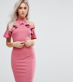 Платье-футляр с оборкой City Goddess Petite - Розовый
