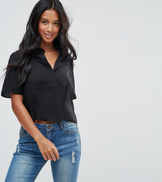 Укороченная блузка с короткими рукавами ASOS PETITE - Черный