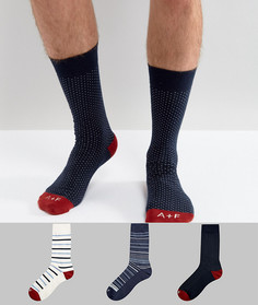 Набор из 3 пар носков с логотипом Abercrombie & Fitch - Синий