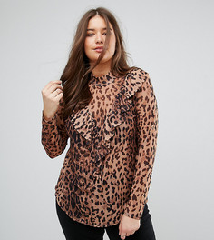 Блузка с леопардовым принтом и оборками Junarose - Мульти