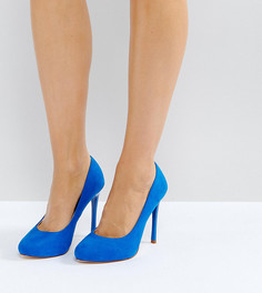 Синие туфли на каблуке для широкой стопы Faith Candy - Синий