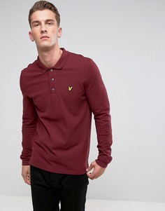 Бордовая футболка-поло с длинными рукавами и логотипом Lyle & Scott - Красный