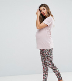 Трикотажные брюки галифе с мелким принтом ASOS Maternity - Мульти