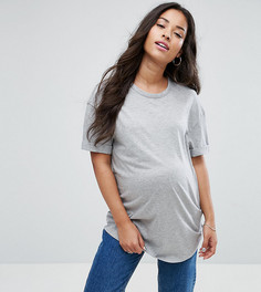 Свободная футболка бойфренда New Look Maternity - Серый