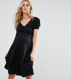 Платье с пышными рукавами New Look Maternity - Черный
