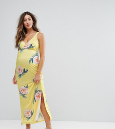 Чайное платье с цветочным принтом для кормящих мам & You - Желтый