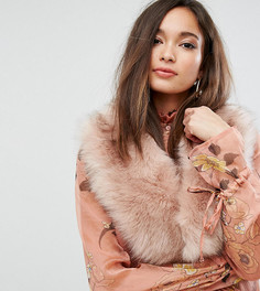 Розовый воротник оверсайз из искусственного меха My Accessories - Розовый