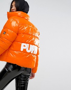 Оверсайз-куртка с логотипом на спине Puffa Original - Оранжевый