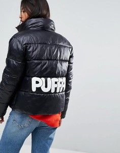 Оверсайз-куртка с логотипом на спине Puffa Original - Черный