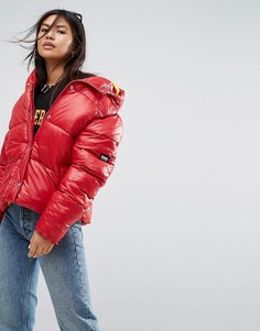Оверсайз-куртка с капюшоном Puffa - Красный