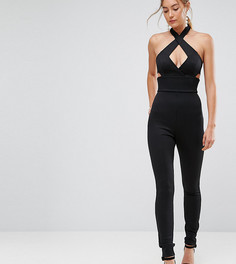 Комбинезон с перекрестом спереди ASOS TALL - Черный