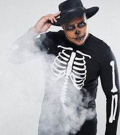 Лонгслив с принтом скелета ASOS PLUS Halloween - Черный