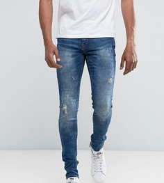 Выбеленные рваные супероблегающие джинсы Blend Lunar - Синий