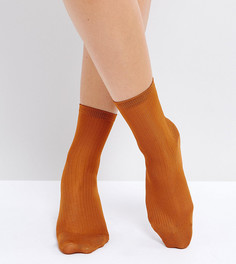 Носки металлик в рубчик Monki - Оранжевый