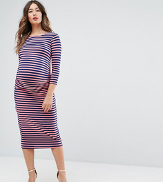 Облегающее платье в полоску с рукавами 3/4 Bluebelle Maternity - Мульти