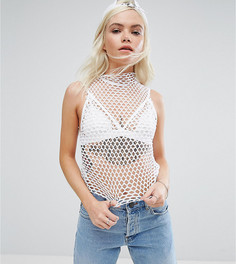 Сетчатый кроп-топ ASOS PETITE - Белый