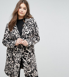 Шерстяное пальто с леопардовым принтом Elvi - Мульти
