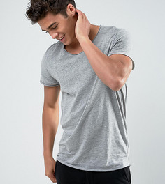 Длинная футболка с овальным вырезом и необработанным краем Jack & Jones Originals - Серый