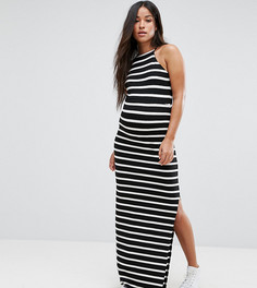 Платье макси в полосу с высоким воротом ASOS Maternity - Мульти