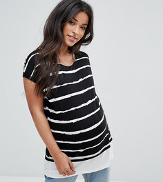 Двухслойная футболка в полоску ASOS Maternity NURSING - Мульти
