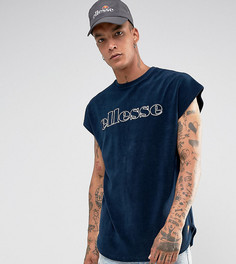 Темно-синяя махровая футболка Ellesse - Темно-синий