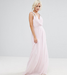 Платье макси с запахом TFNC Petite WEDDING - Розовый