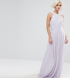 Плиссированное платье макси с высоким воротом TFNC Petite WEDDING - Фиолетовый