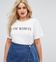 Футболка с принтом I am Woman ASOS CURVE - Белый