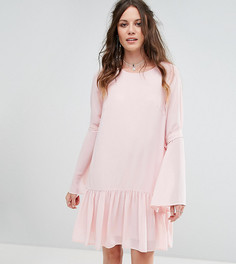 Свободное платье с баской и завязками на рукавах Glamorous Tall - Розовый