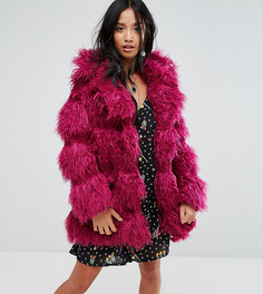 Пальто из искусственного меха Glamorous Petite - Розовый