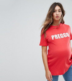 Футболка бойфренда с принтом Preggo Adolescent Clothing Maternity - Красный